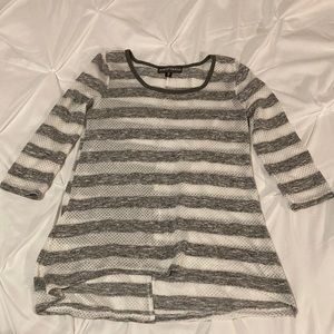 Gray and white striped shirt